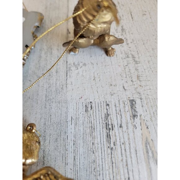 Golden rustic Angels Tara religious set ornament Xmas - Picture 7 of 8